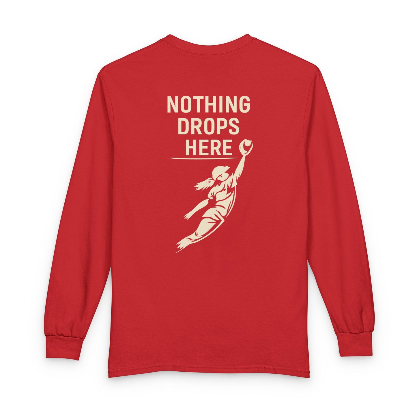 Outfield 'Nothing Drops Here' Long Sleeve T-Shirt — Baseball/Softball Fielding Tee