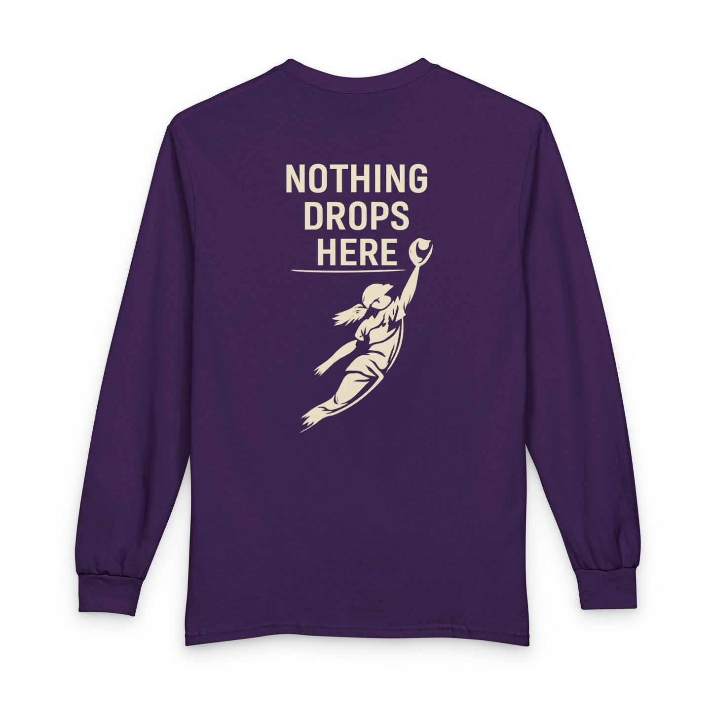 Outfield 'Nothing Drops Here' Long Sleeve T-Shirt — Baseball/Softball Fielding Tee