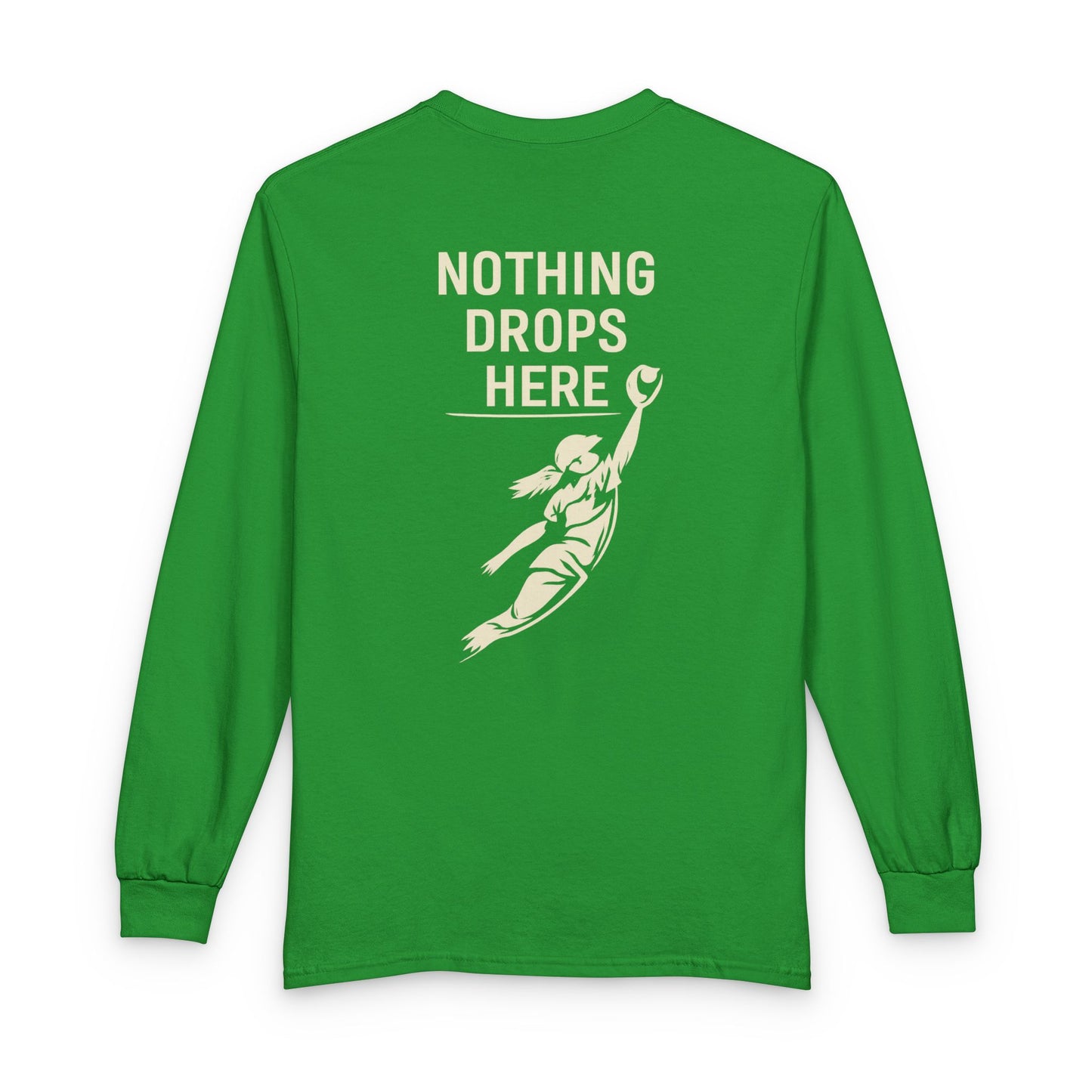 Outfield 'Nothing Drops Here' Long Sleeve T-Shirt — Baseball/Softball Fielding Tee